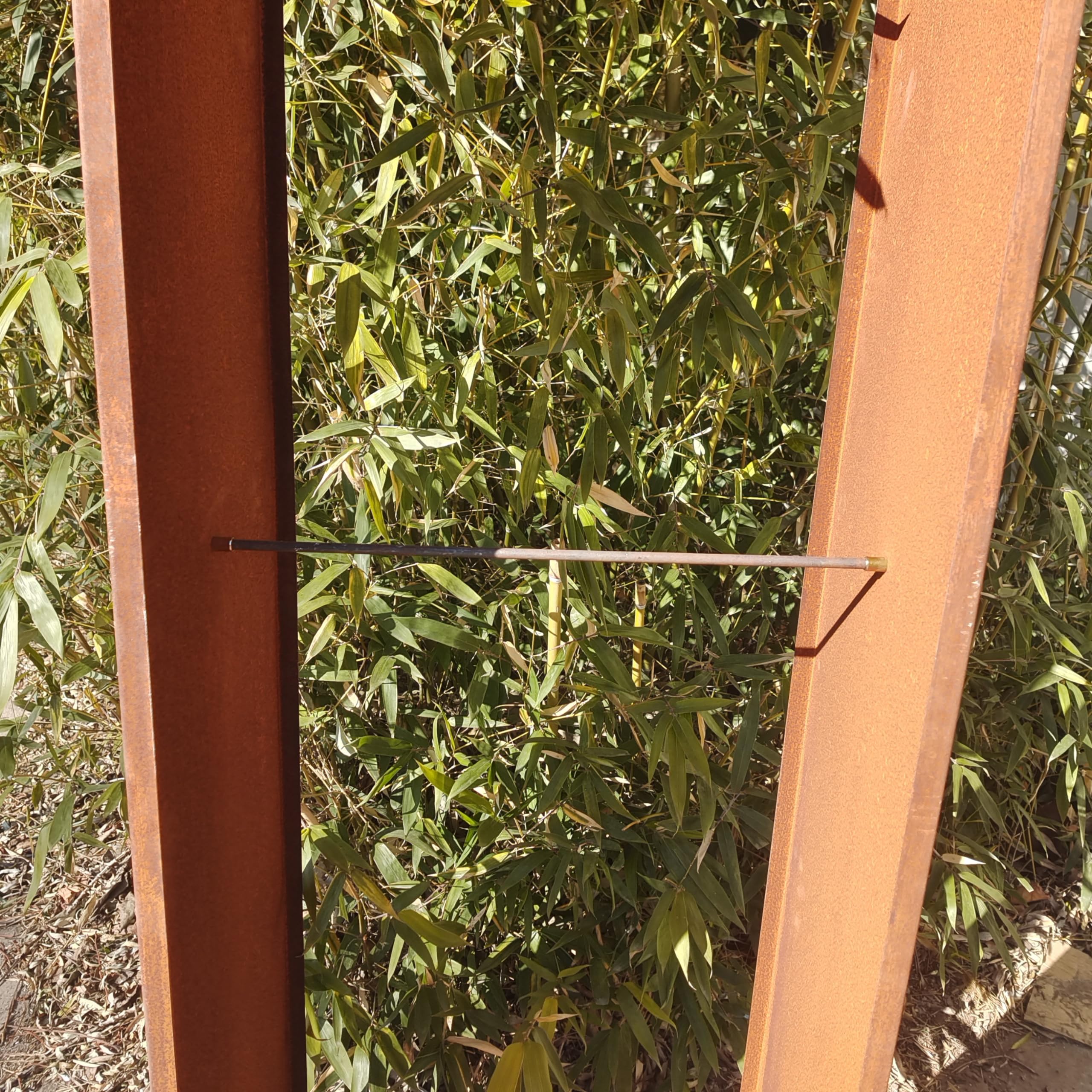 Zen Man Edelrost Kaminholzregal Garten Kaminholzunterstand Holzregal aus Metall Handarbeit 1.2mm (032000:35 * 50*H180cm)