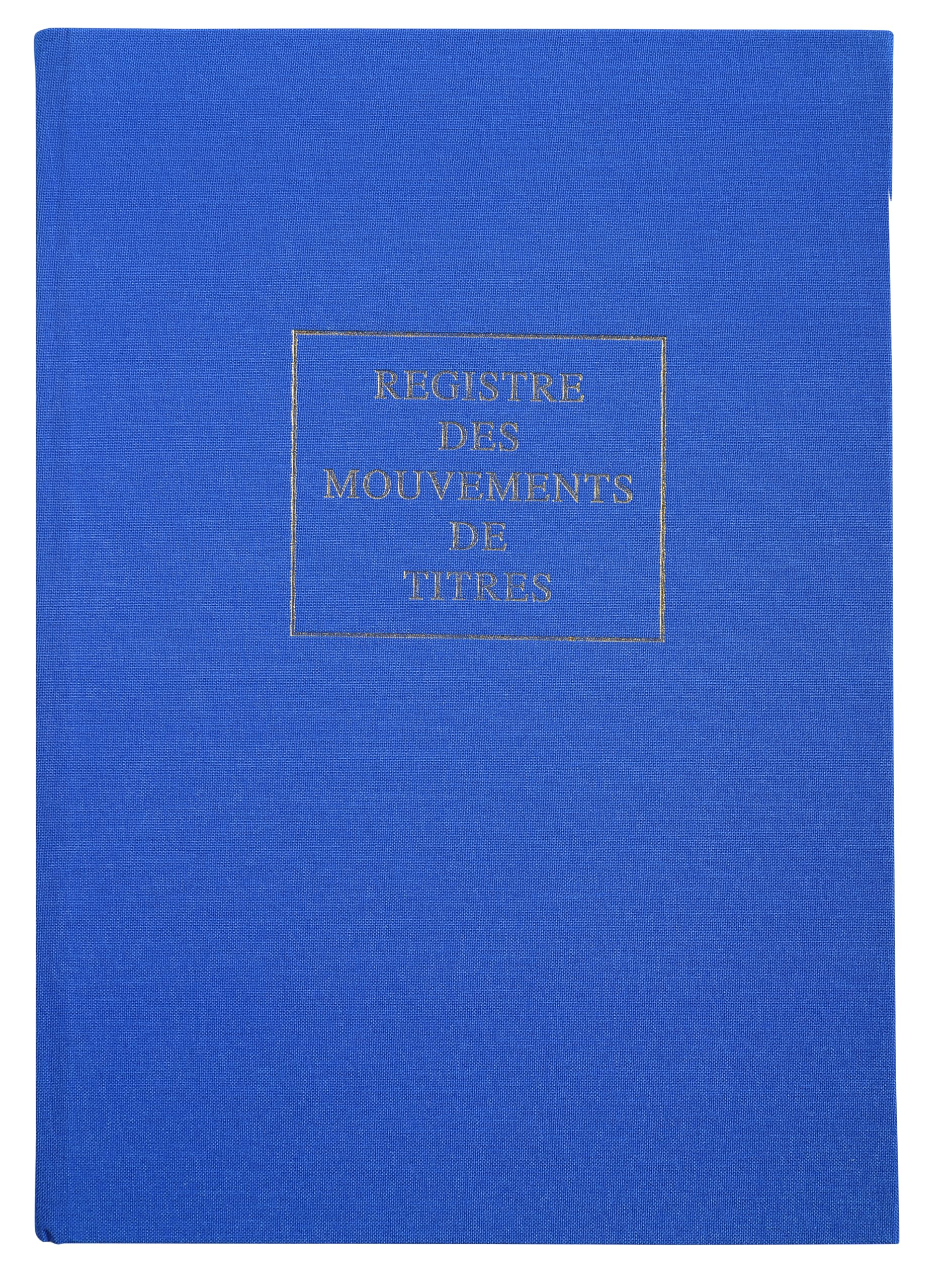 Le Dauphin - Réf. 90180D - 1 Registre - Dimensions 29,7 X 21 cm - Format A4 - Registre des mouvements de titres - 112 pages - Couverture rigide recouverte d'une toile bleue