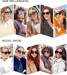 SOJOS Retro Square Cateye Polarized Lunettes de soleil Femmes Trendy Outsize Designer Shades SJ2205