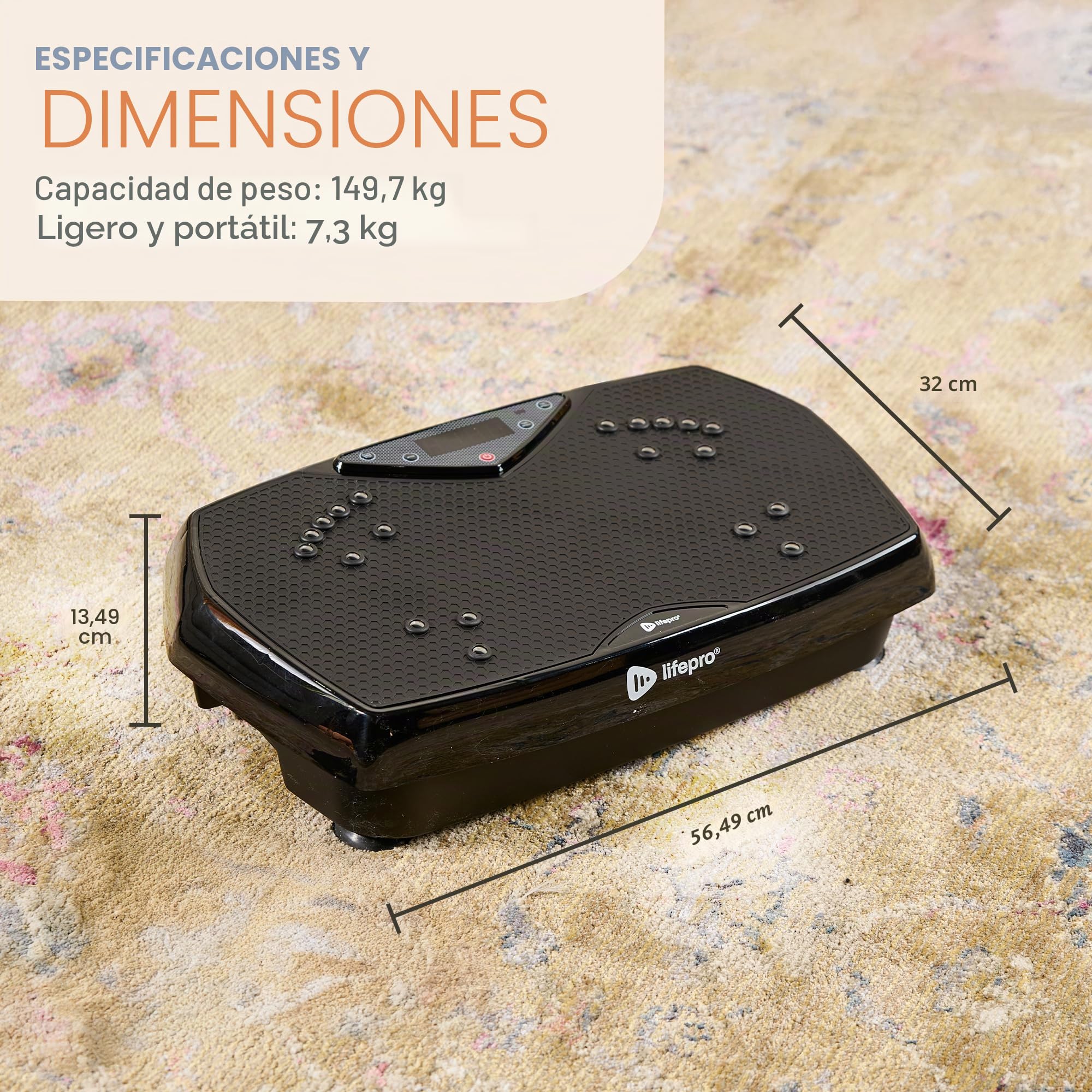 LifePro Plataforma vibratoria Hexaplate para Drenaje linfático y pérdida de Peso, Pantalla LED, Control Remoto, 150 kg, 120 velocidades, Motor silencioso de 150 W