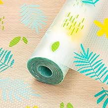 NYALKARAN Anti-Slip Fridge Mat Waterproof Shelf Liner Kitchen Drawer Cabinet Mat Non-Slip Table Mat Moisture-Proof Wardrobe Liner Washable Durable Roll (Elegant Printed, 45W x 125L cm (1.25L m))