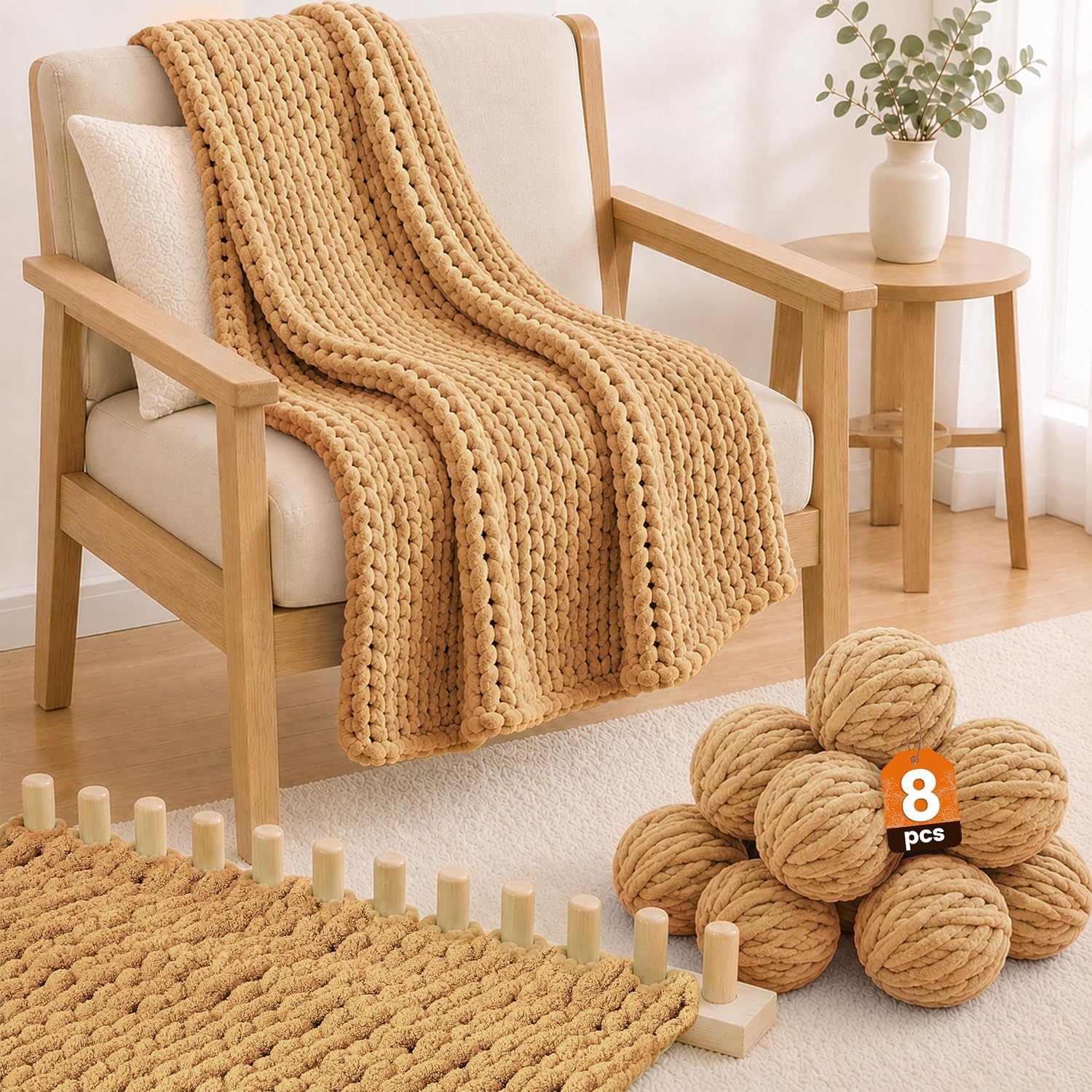 Chunky Yarn for Hand Knitting with 50" Loom,Jumbo Bulky Yarn for Crocheting