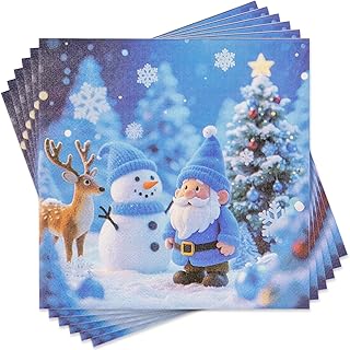 Elegant Christmas Cocktail Napkins Paper for Holiday Parties, Decorative Paper Dinner Napkins in a 20-Count Pack
