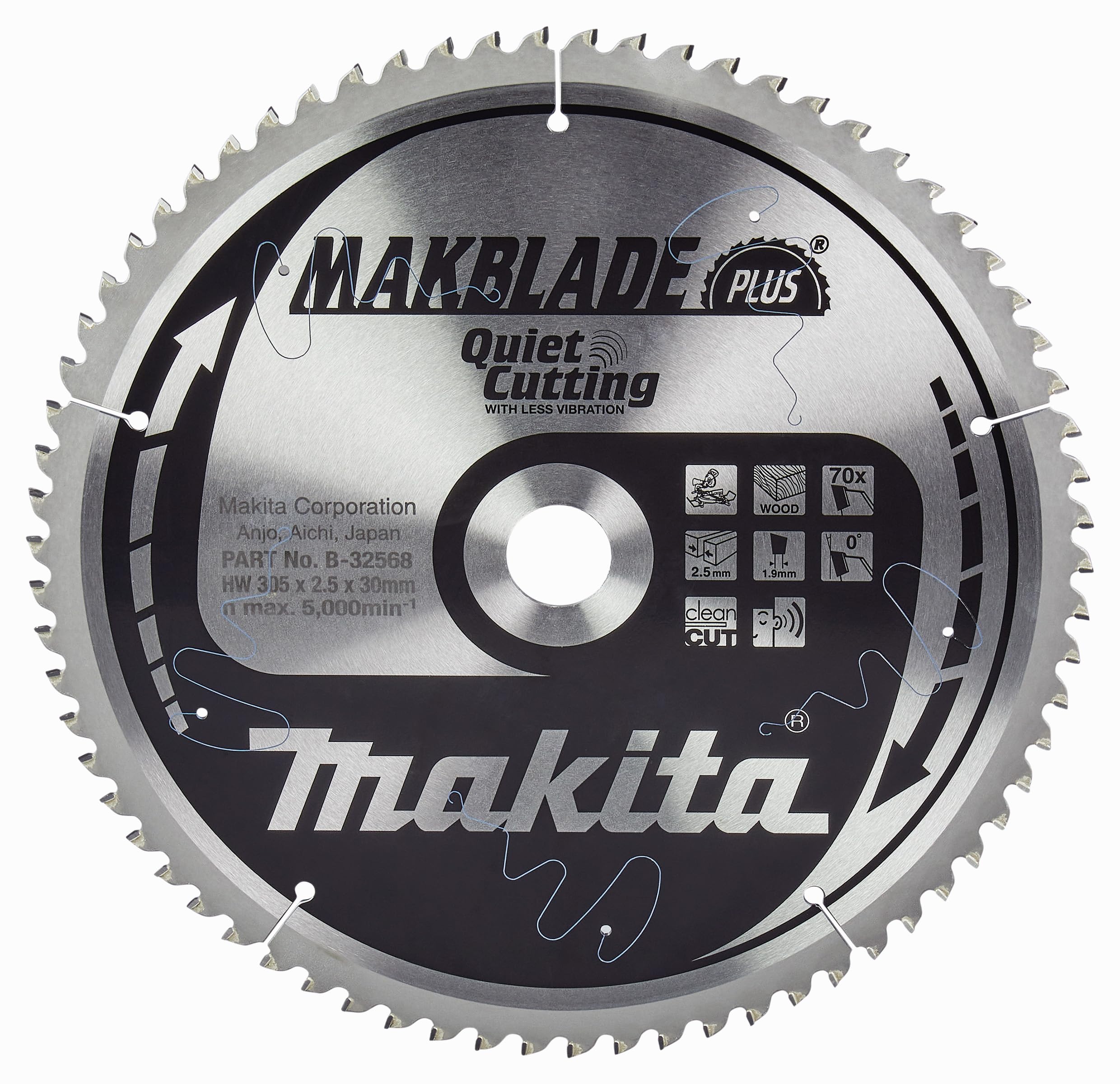 Makita MAKBLADE PLUS Circular Mitre Saw Blade for Wood 305mm 70T 30mm