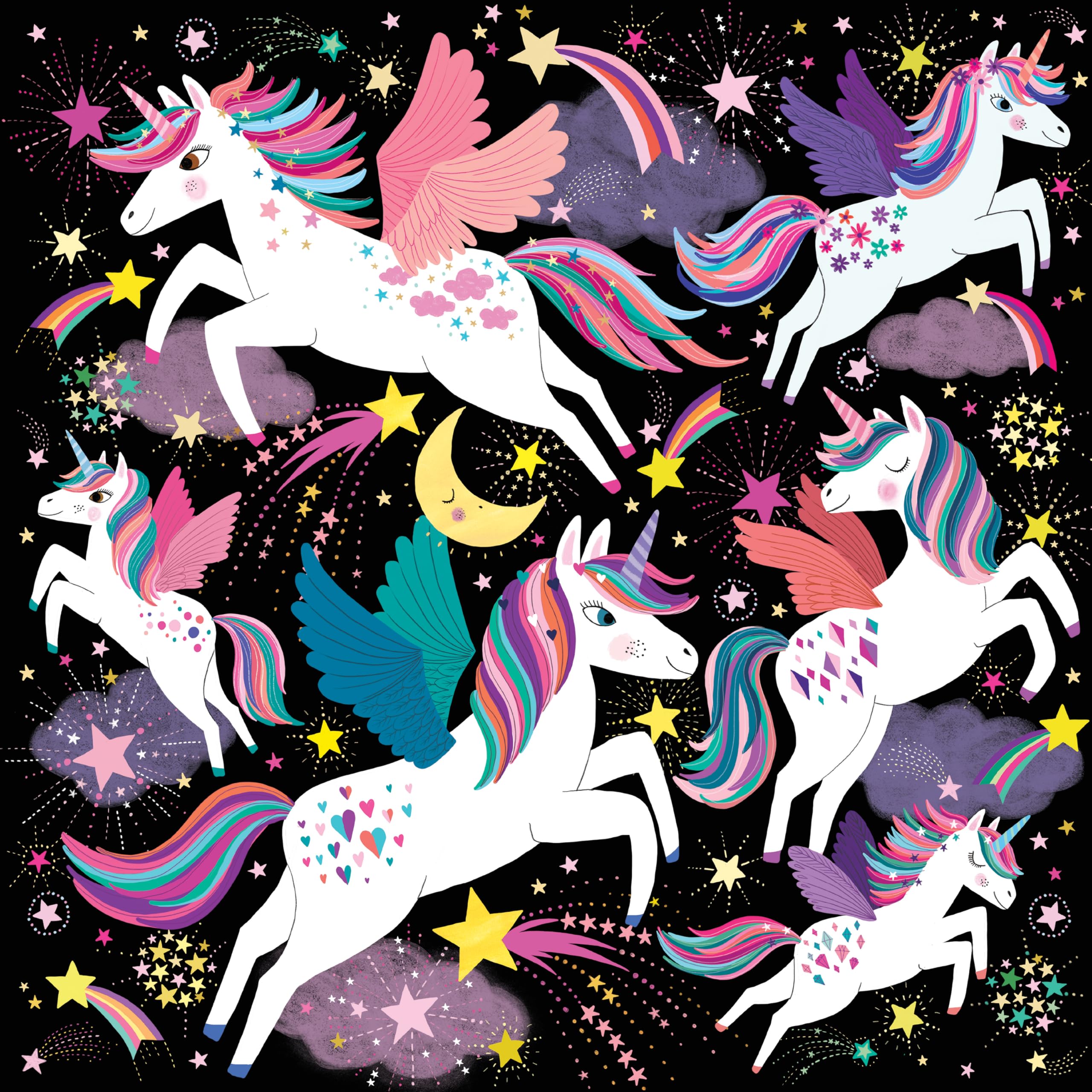 Mudpuppy Unicorns Illuminated 300 Piece Glow in The Dark Family Puzzle, Glow in The Dark Pieces, Whimsical Illustrations; Hours of Challenging Puzzle Fun, 7+ - Image 2