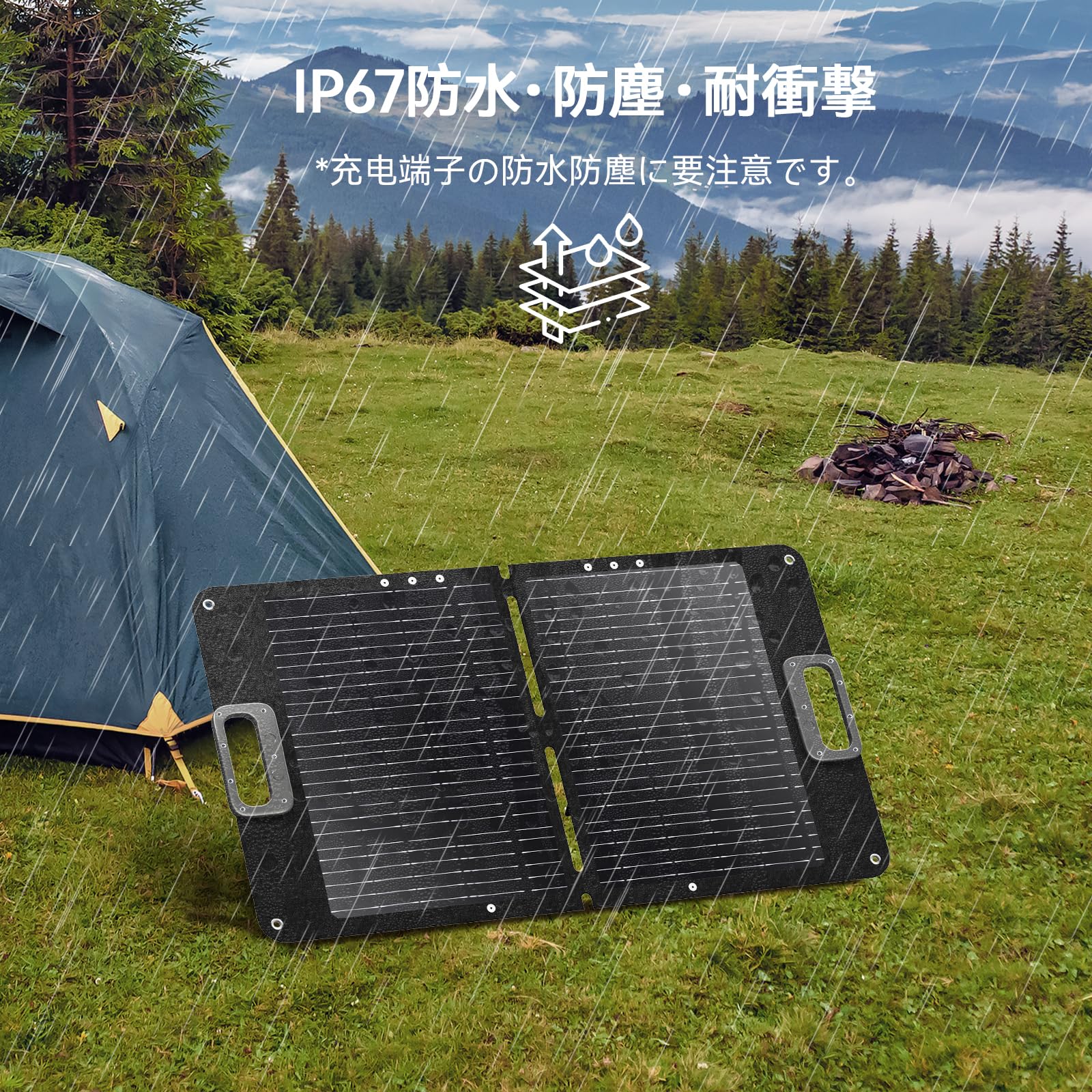ソーラーパネル ソーラーチャージャー 太陽光パネル 折りたたみ 60w 急速充電 Amazon | JustNow ソーラーパネル 60W 折畳み ポータブル電源