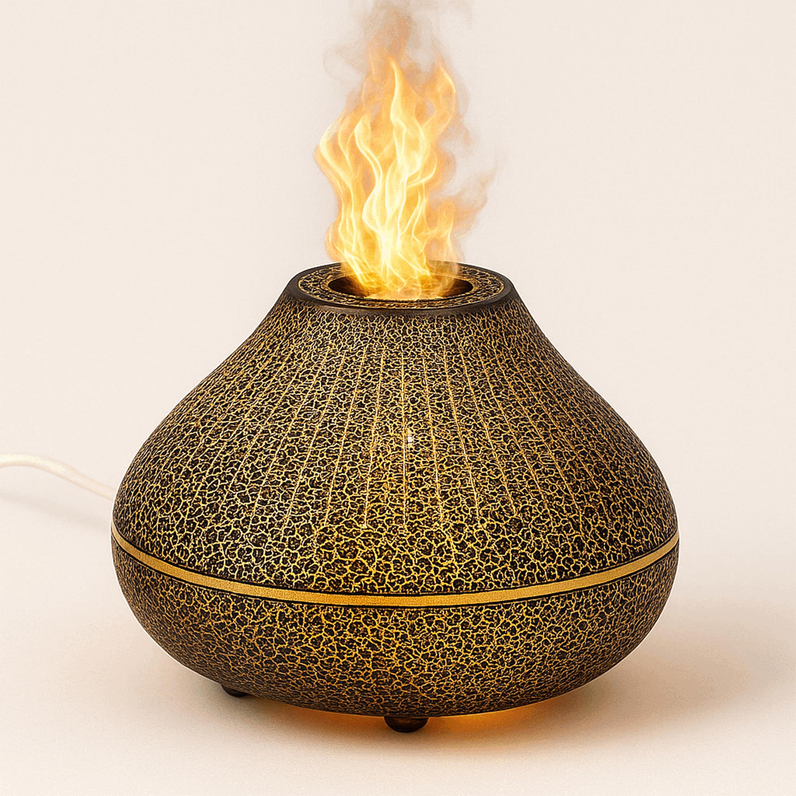 ALMA® Diffuser & Luftbefeuchter für ätherische Öle im Flammeneffekt – 7 Farben, Ultra-leise, Automatische Abschaltung – Perfekt für Zuhause, Schlafzimmer, Yoga & Büro