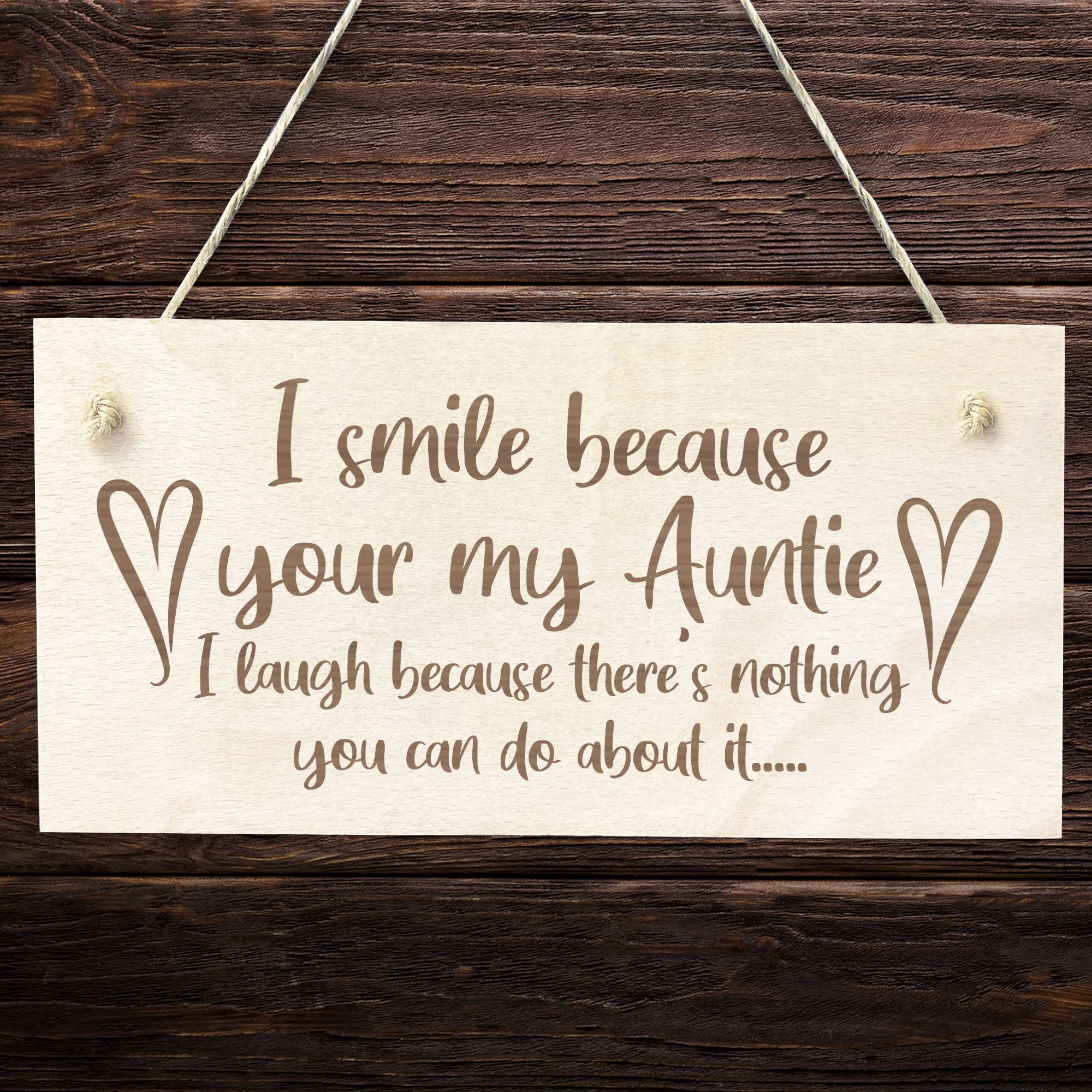 Red Ocean Auntie Aunt Aunty Wood Sign Auntie Birthday Christmas Funny For Her