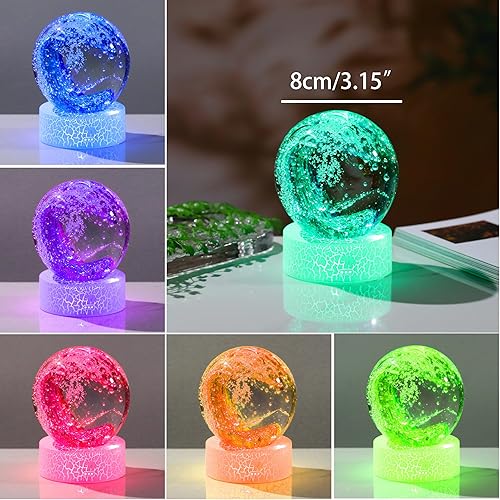 Miniatura 5 de Bola de cristal soplada a mano con olas del océano, decoración de cristal, figuras coleccionables costeras, esfera, pisapapeles, bola de vidrio,