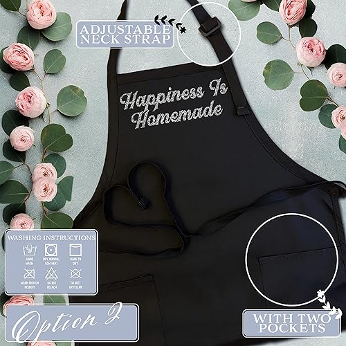 Miniatura 7 de Delantal de chef de cocina personalizado con bolsillos, opción en blanco y negro, 9 fuentes, 18 colores, delantal de chef personalizado