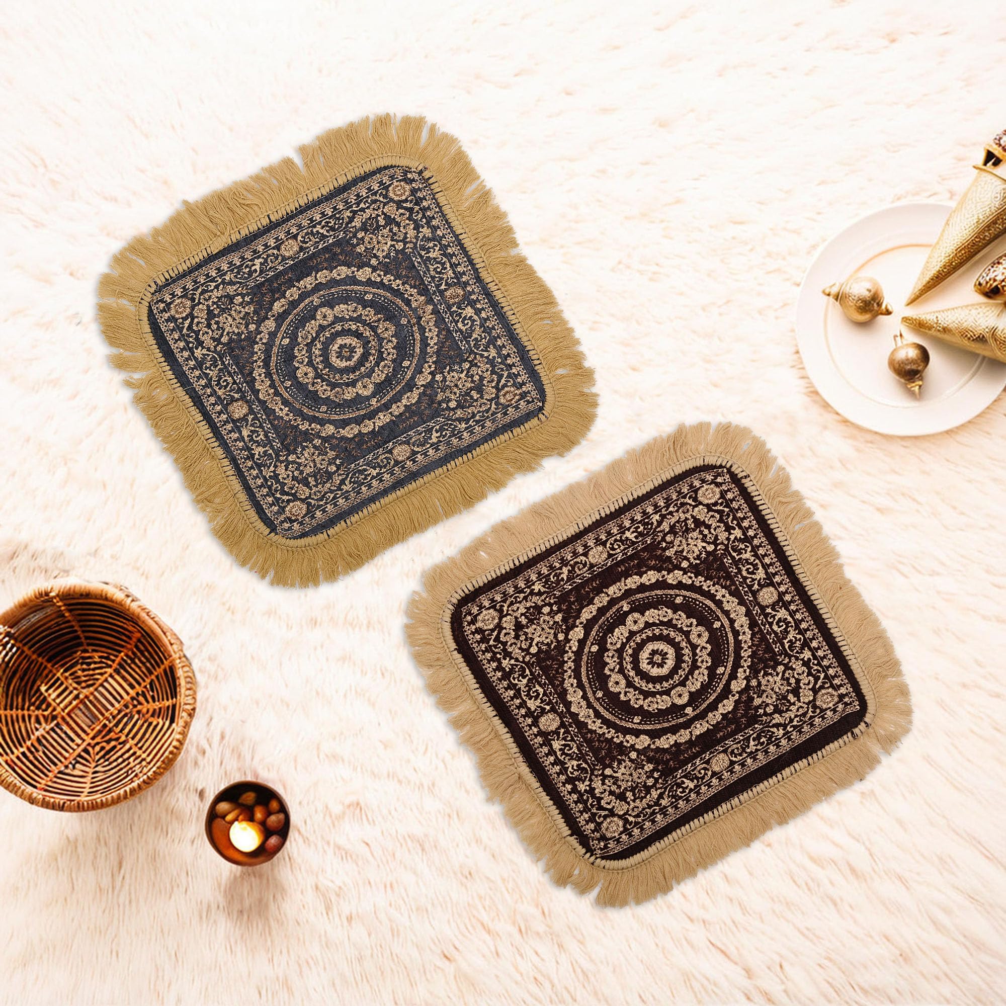 Velvet Pooja Mats - 6 Pack for Meditation & Home -21