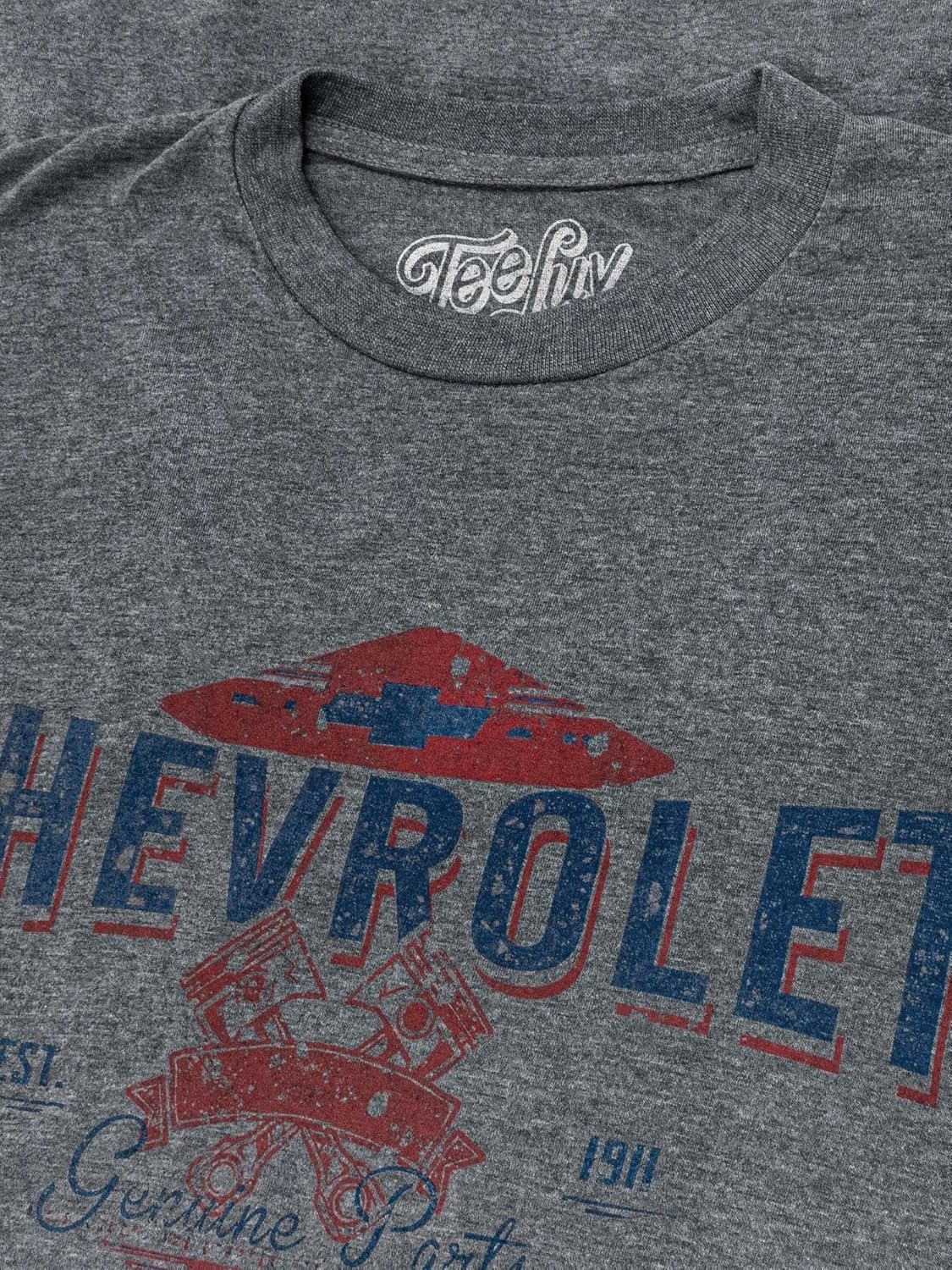 Tee Luv Men's Chevrolet EST 1911 T-Shirt - Chevy Genuine Parts Graphic Shirt