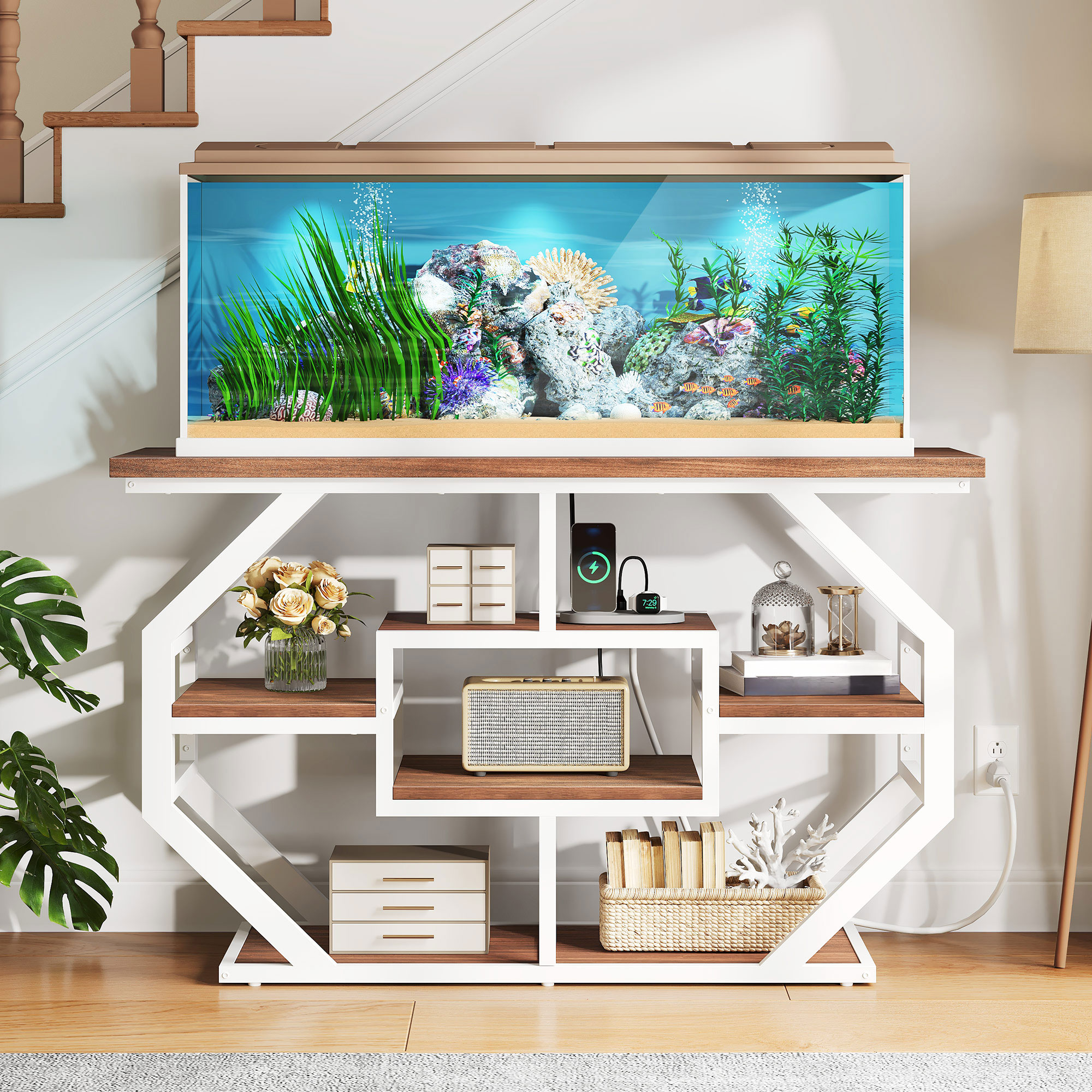Amazon.com: DWVO 55-75 Gallon Aquarium Stand with Power Outlet