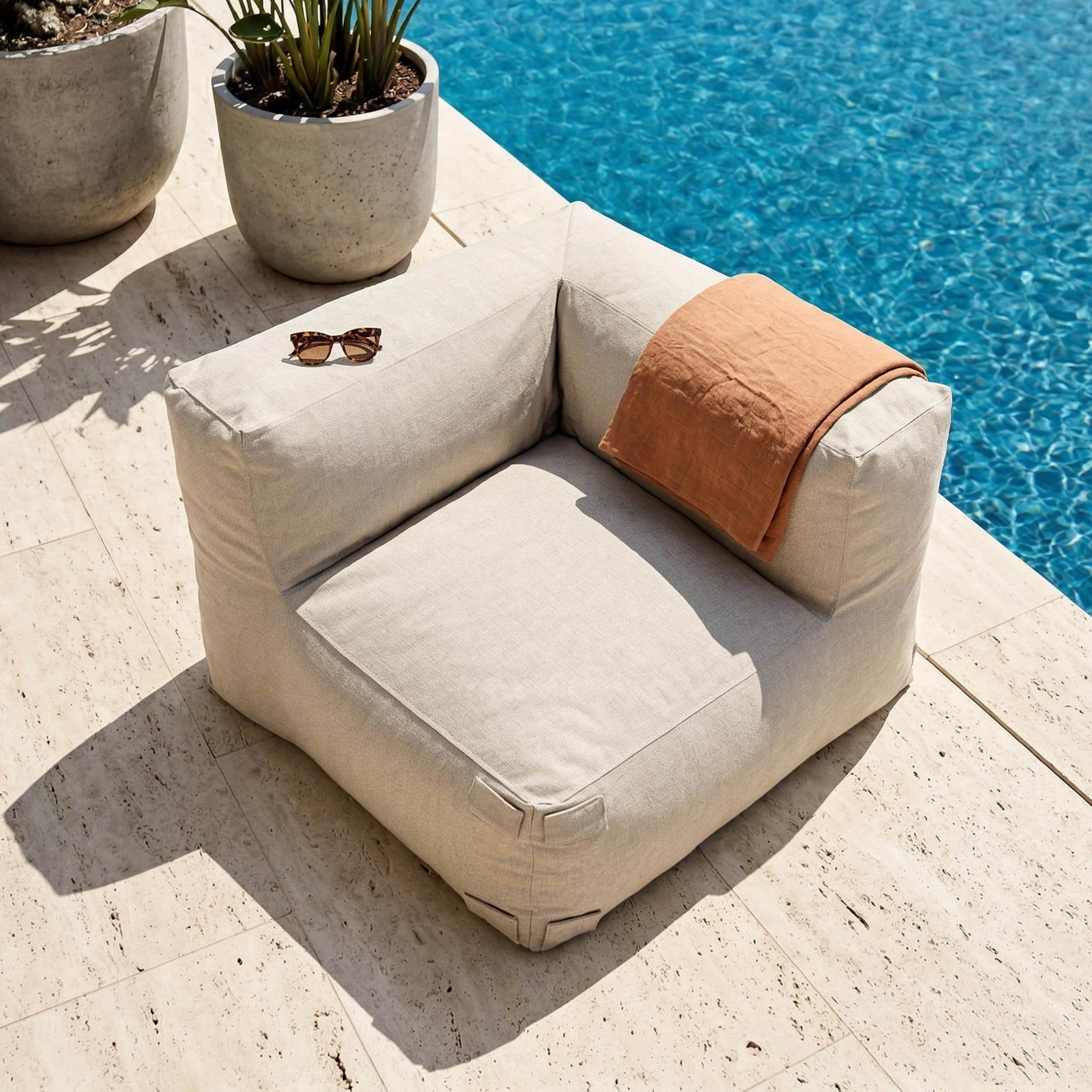 Fauteuil de jardin rayé pour canapé modulable vert cactus, Mixi