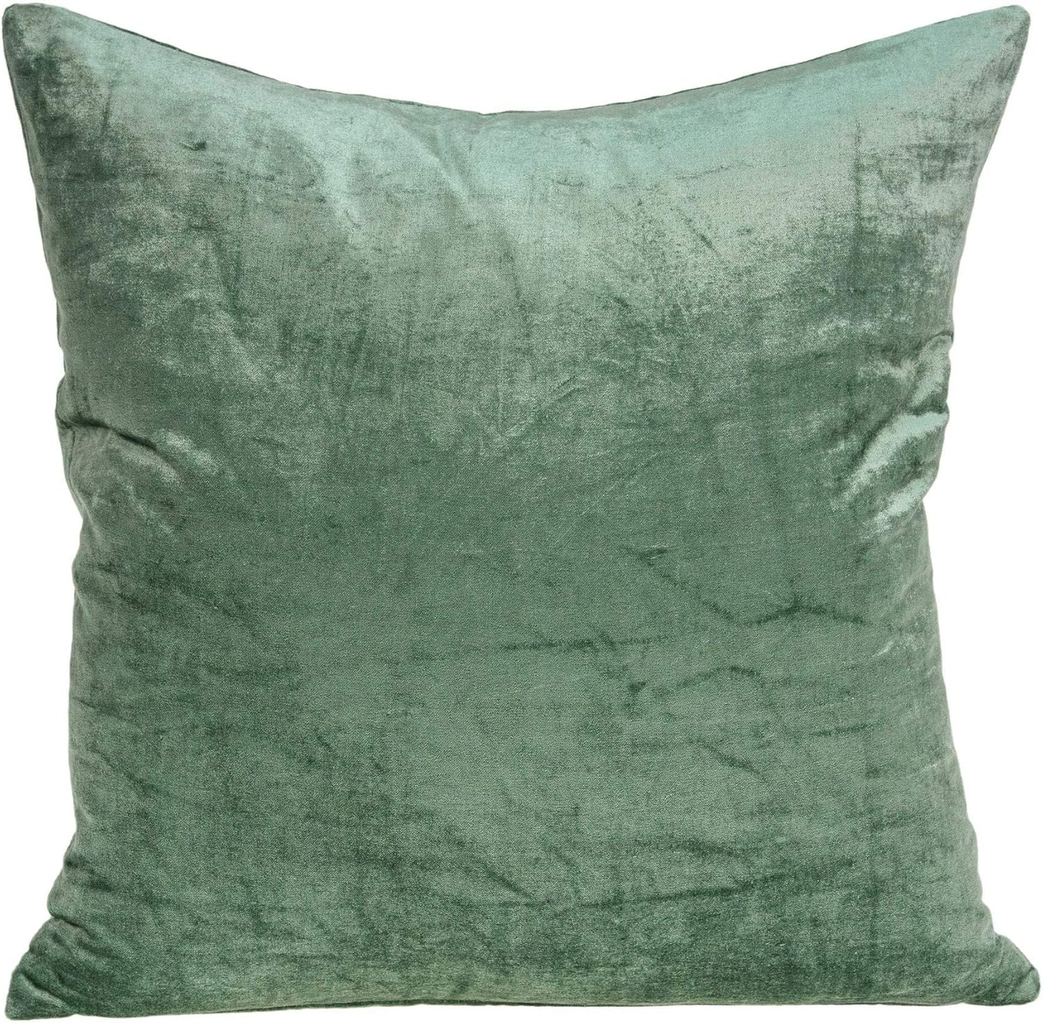 HomeRoots 333994 18 x 7 x 18 in. Transitional Green Solid Pillow Cover with Poly Insert