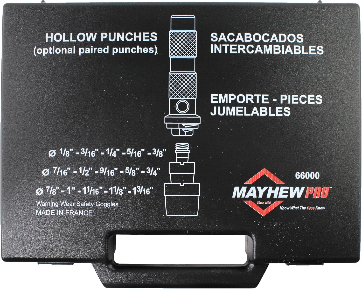 Mayhew Tools 66000 Hollow Punch, 16-Piece Set, Black