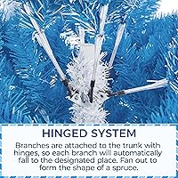 Vista 107 de Yaheetech Árbol de Navidad artificial preiluminado de 4.5 pies con luces blancas cálidas incandescentes, árbol de Navidad preiluminado completo