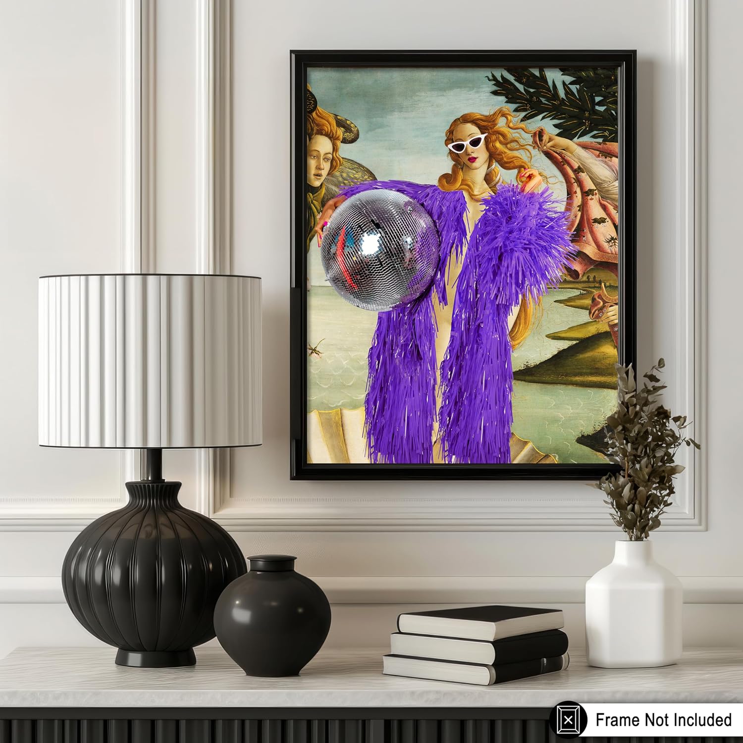 Poster Master Disco Ball Print - Birth Of Venus Poster - Altered Pop Art - Disco Collage Wall Design - Trendy & Funky Art - Great Bedroom, Living Room or Dorm Decor - 8x10 UNFRAMED Wall Art