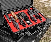 Vista 7 de Estuche para pistola Doro para 4 pistolas 12 con inserto de espuma MyCaseBuilder personalizado, impermeable, resistente, armas de fuego tácticas