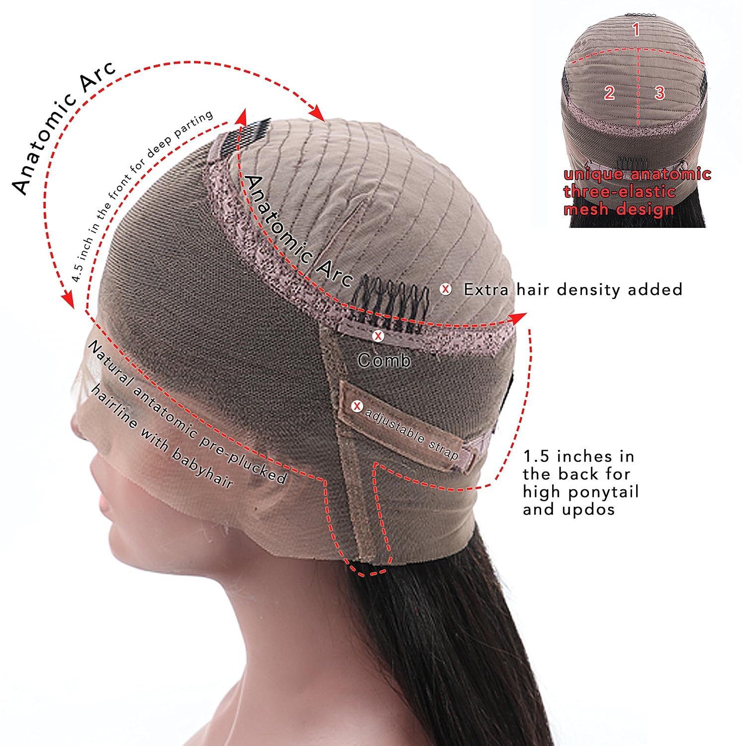 13x6 Lace Frontal Wigs for Black Women Pre Plucked Lace Wig Glueless Brazilian Remy Human Hair Wigs with Baby Hair (14 inch, 180% Density 360 Lace Frontal)