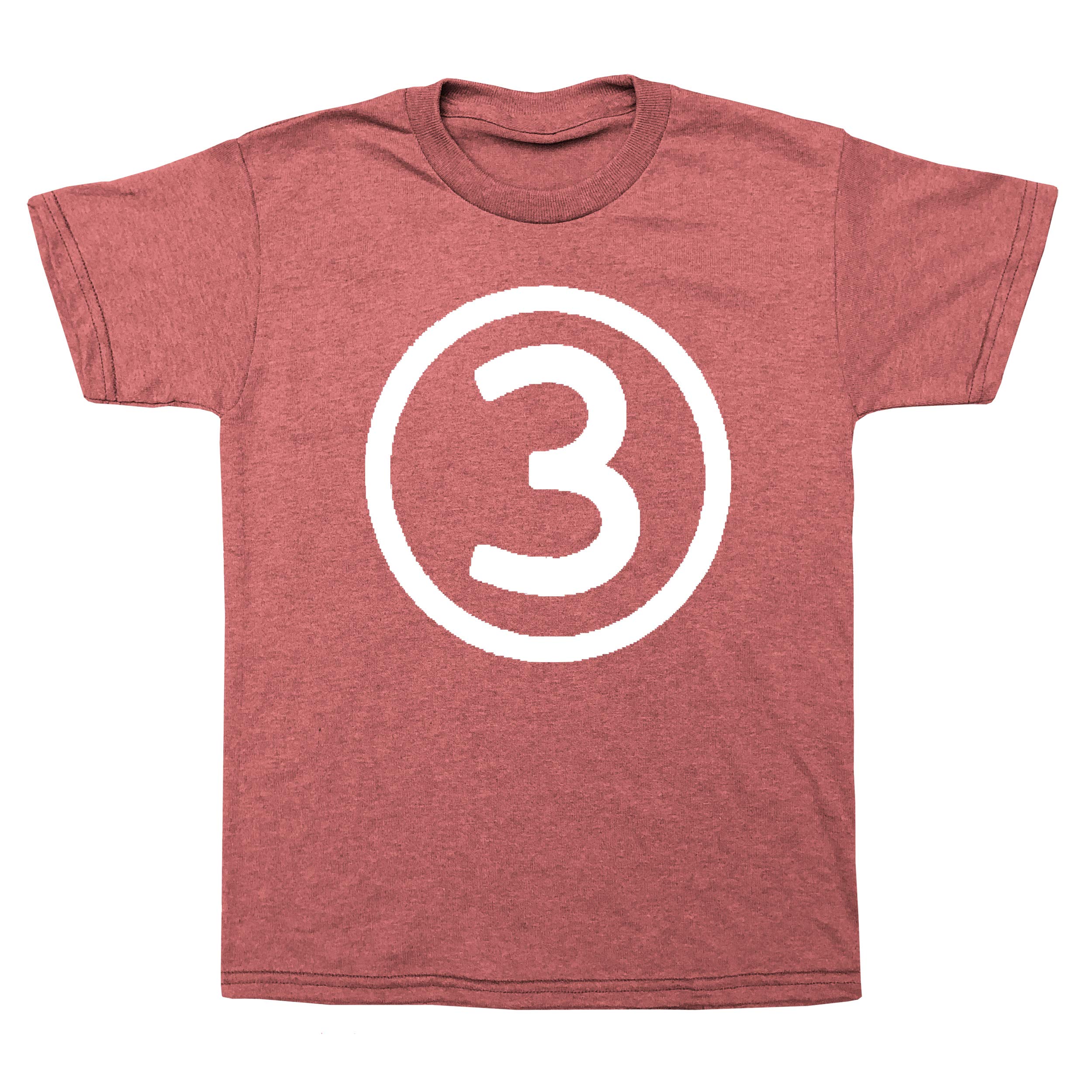 Third Birthday Modern Circle Number Three T-Shirt