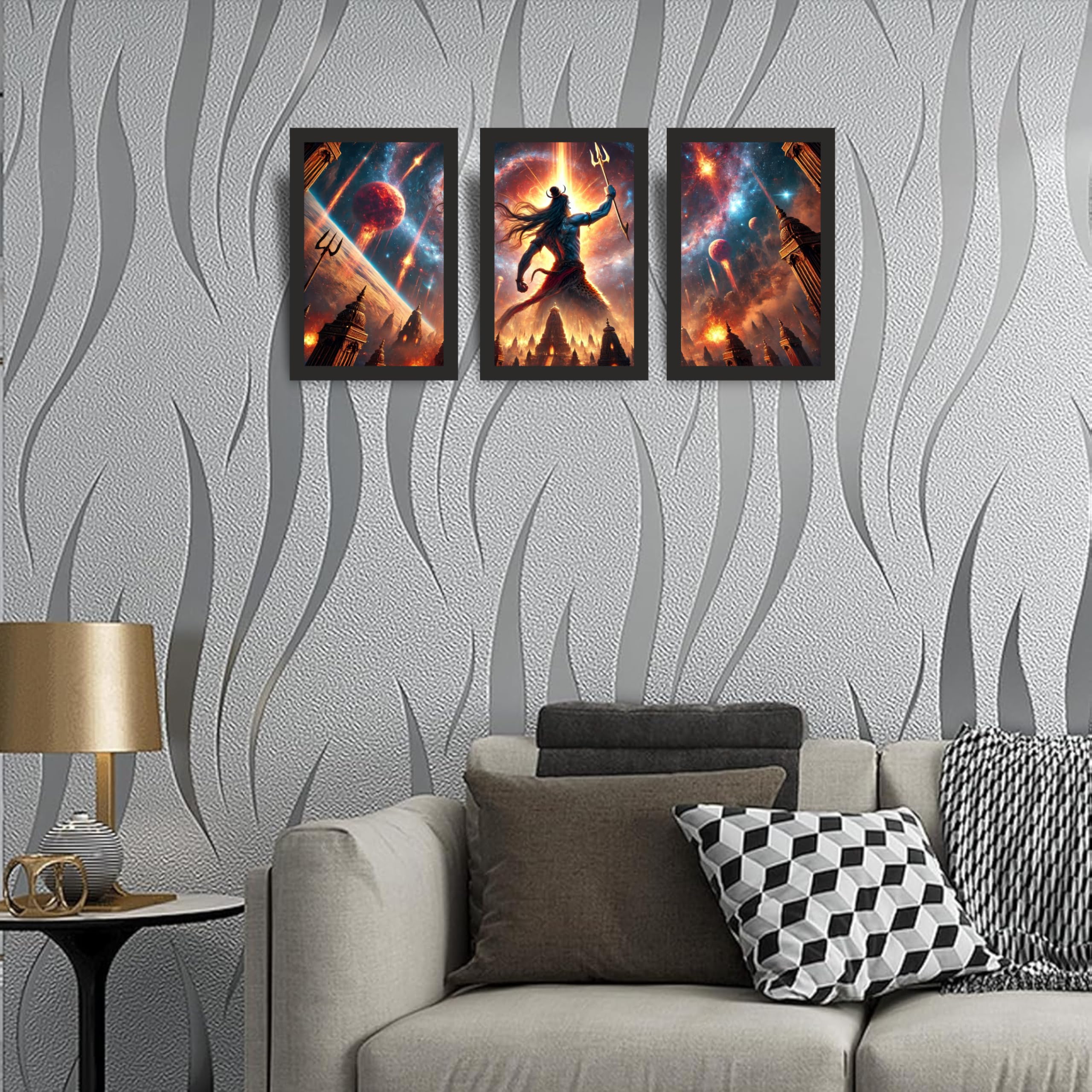 Lord Shiva Wall Art Set of 3