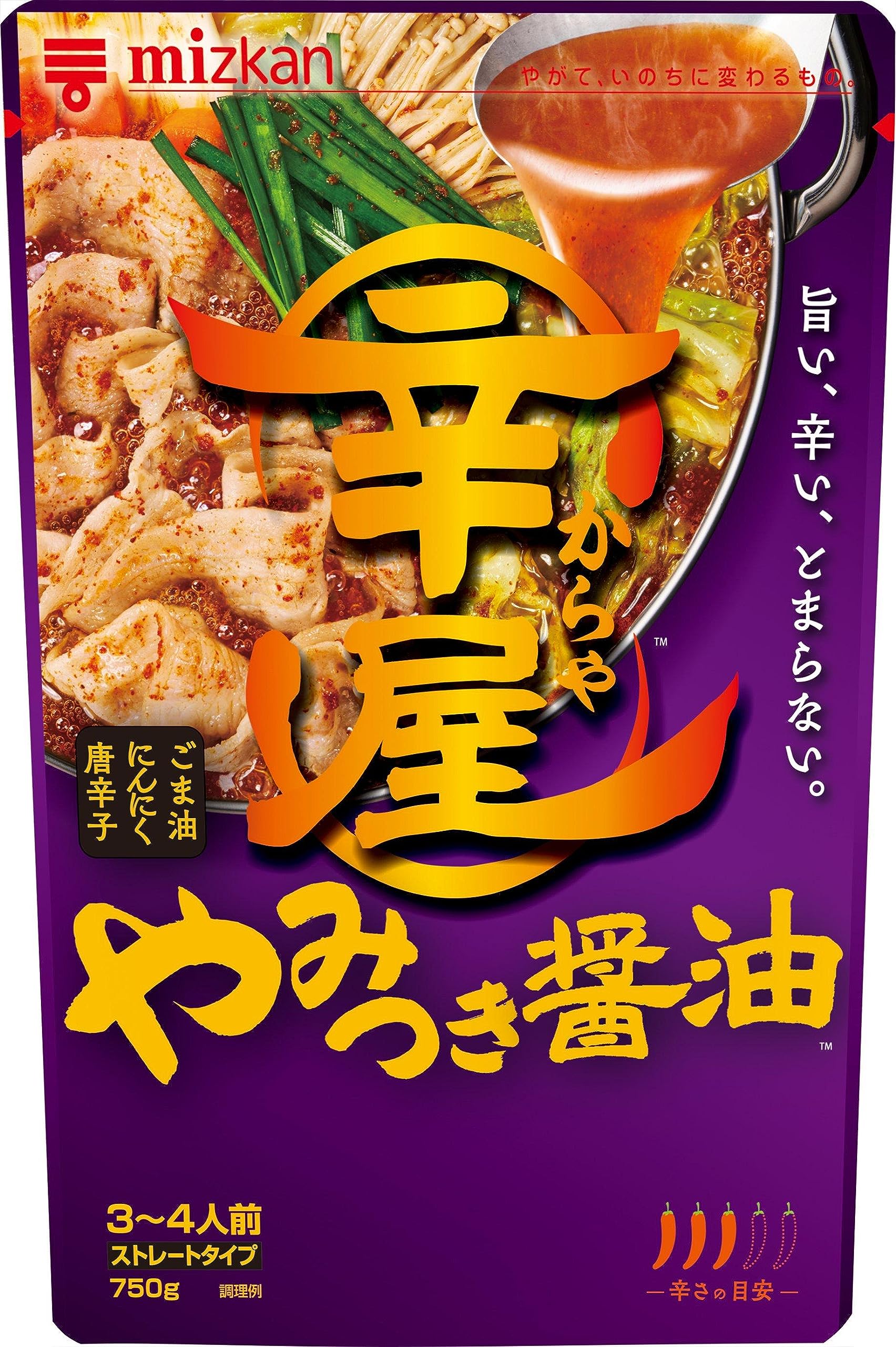 Amazon.co.jp: ミツカン 辛屋 やみつき醤油鍋つゆストレート 750g 〆鍋