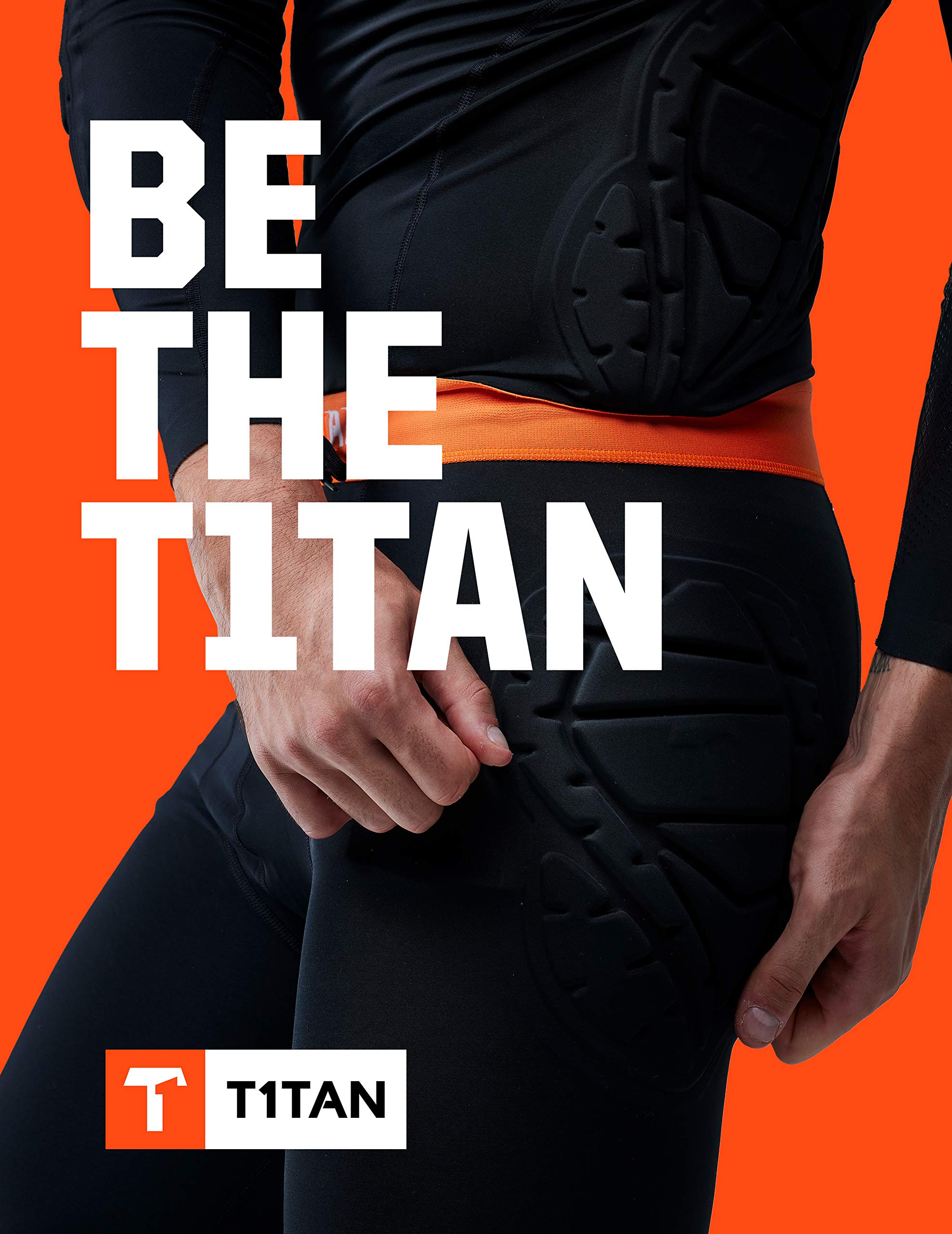 T1TAN sous-Short de Protection pour Gardiens de Foot, Pantalon de sous-vêtement Gardien de But rembourré avec Protection des Hanches, Ceinture de Pantalon élastique et Cordon, Taille XXS-XL, Noir