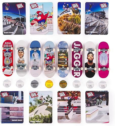 Miniatura 7 de Tech Deck, Competition Legends - Paquete de 8 diapasones con tarjetas coleccionables, Olympic Games Paris 2024, mini patinetas personalizables,