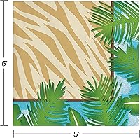 Vista 2 de Creative Converting 16 servilletas de 3 capas Safari Adventure, marrón/verde