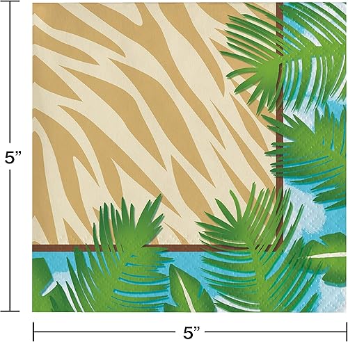 Miniatura 2 de Creative Converting 16 servilletas de 3 capas Safari Adventure, marrónverde