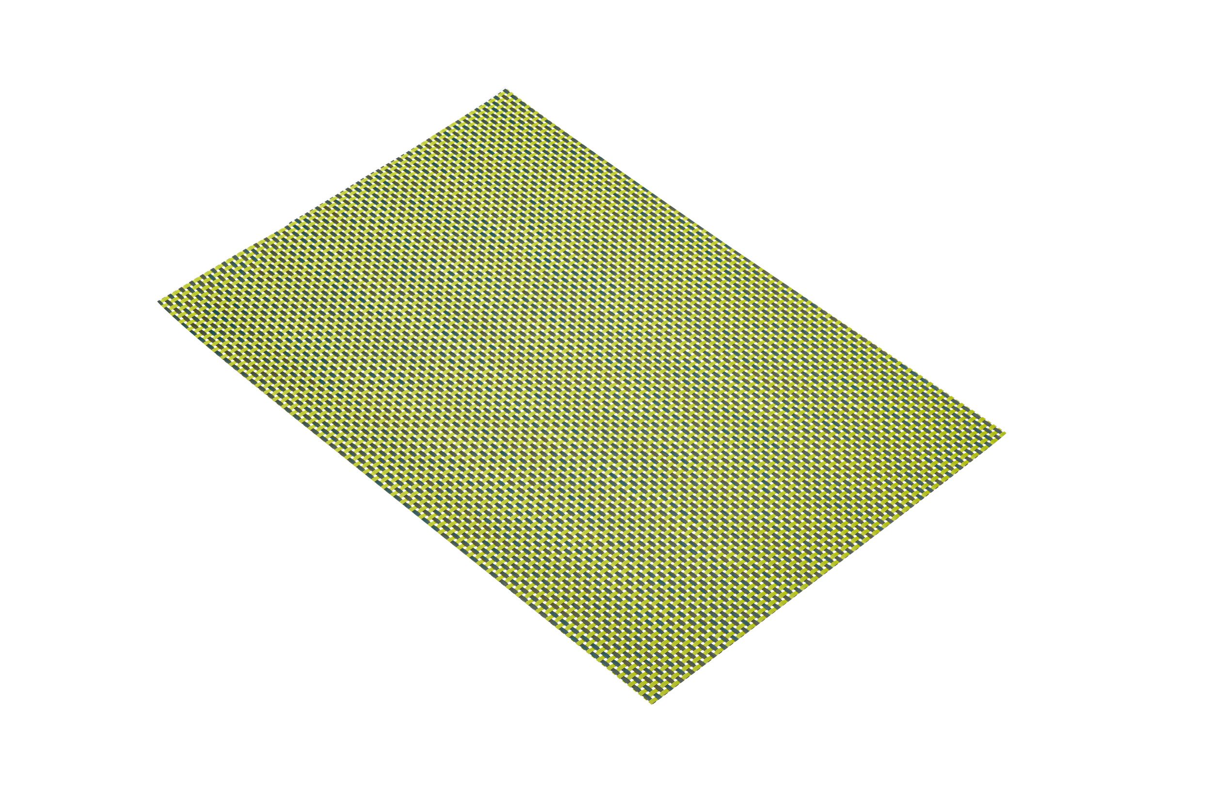 KitchenCraft Woven Vinyl Placemat, 3 x 45 cm (12" x 17.5") - Green Weave