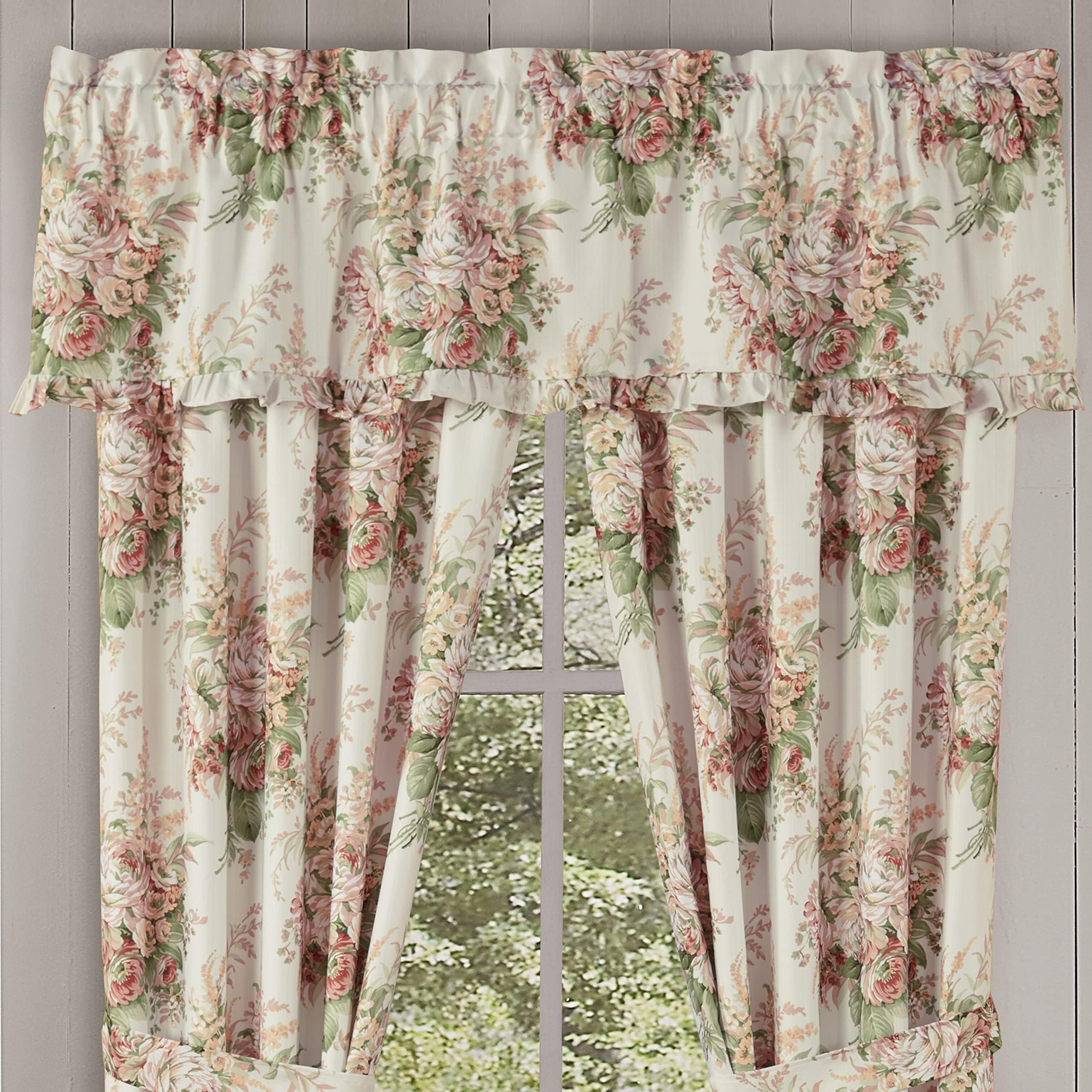 Royal Court Estelle Five Queens Court Window Straight Valance, Coral, 72X17