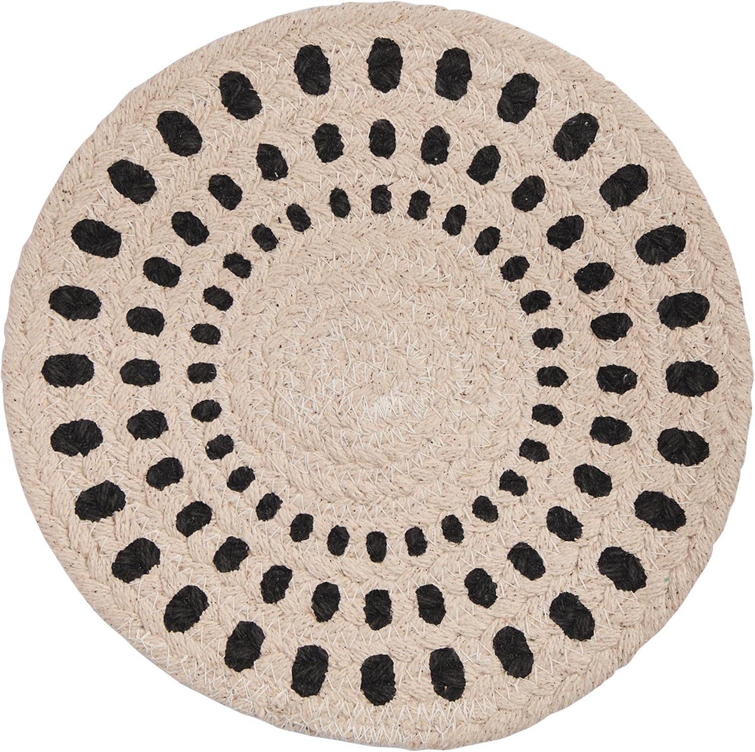 Split P Desi Printed Braided White Trivet Set of 6