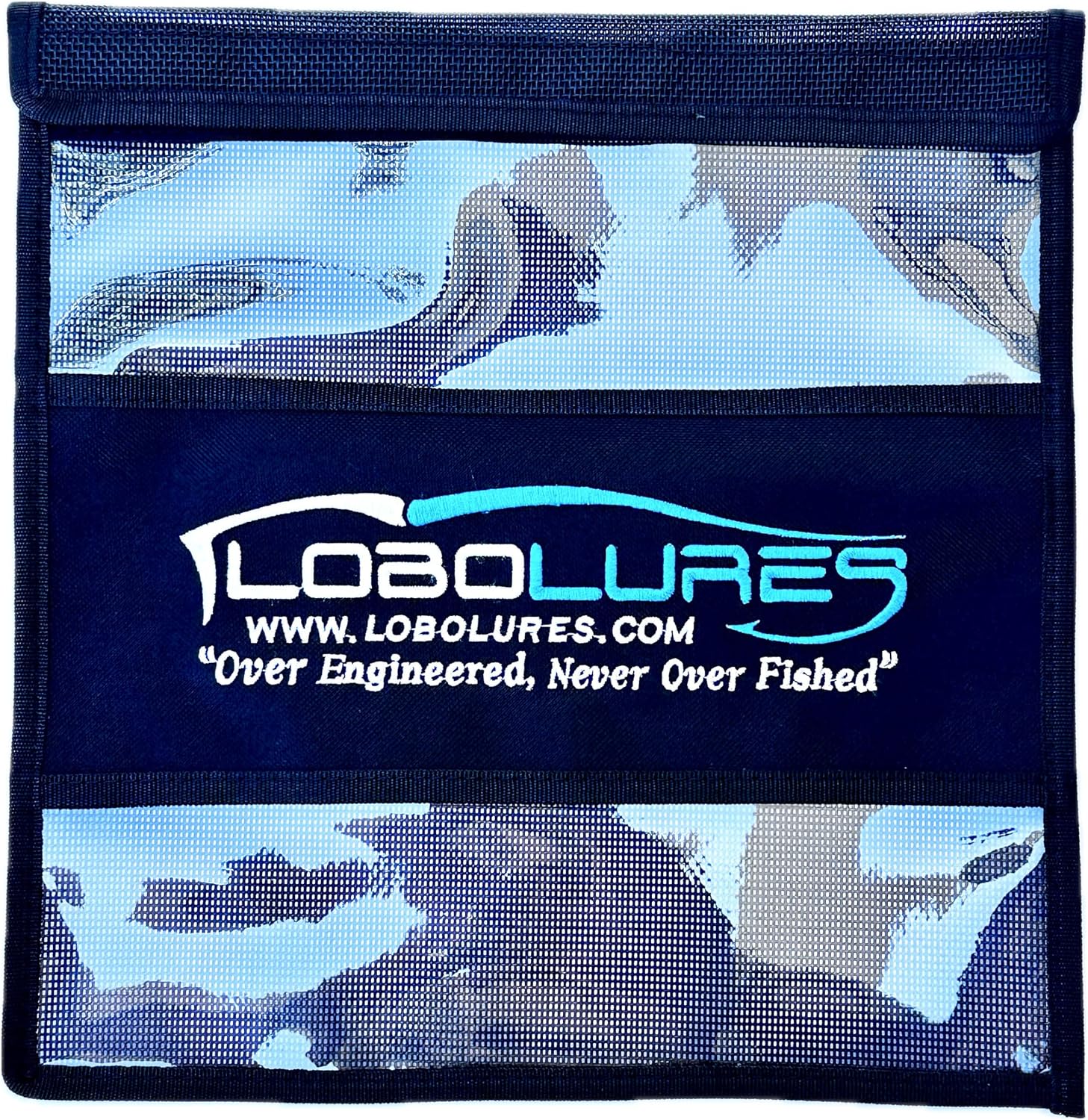 Lobo Lures Tackle Co. Big Game Lure Storage Bag, Single pocket Lure Bag, Mesh Back, 12"x12"