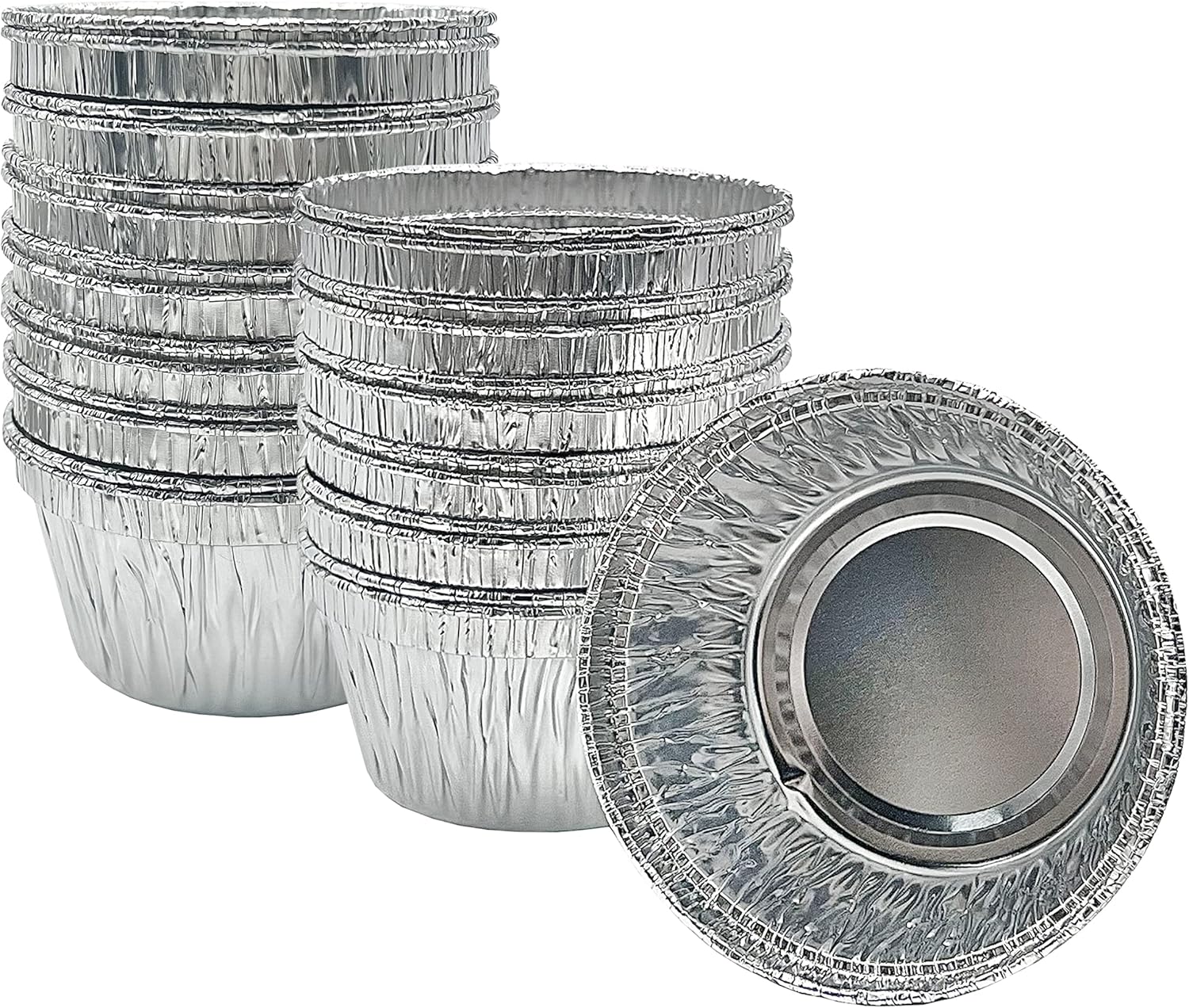 AIDUZETY 3" Disposable Round Aluminum Foil Cake Pans（50 Pack） Easy to Use and Store