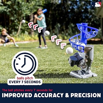 Franklin Sports MLB Electronic Baseball Pitching Machine - Automatic Youth Pitching Machine with (6) Plastic Baseballs Included -Youth Baseball Pitcher
