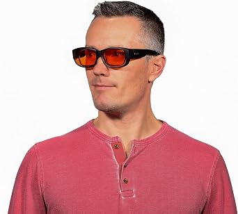 Spectra479 - Fit Over 99.9% Blue Light Blocking Glasses for Sleep - Amber Nighttime Eyewear - Turn your Prescription & Reading Glasses Into World-Class Blue Blockers