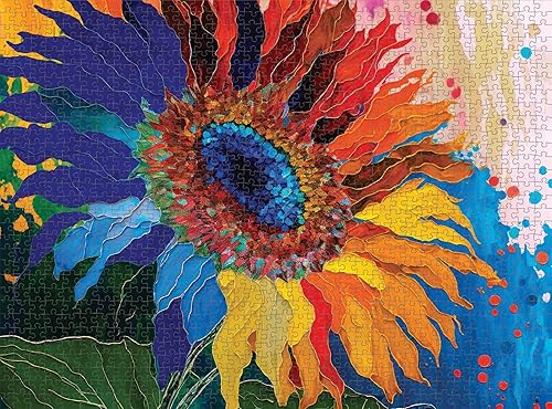 Miniatura 4 de Cross & Glory - Caleidoscopio de girasol - Rompecabezas de 1000 piezas para adultos Arte de flores coloridas Actividad desafiante y divertida