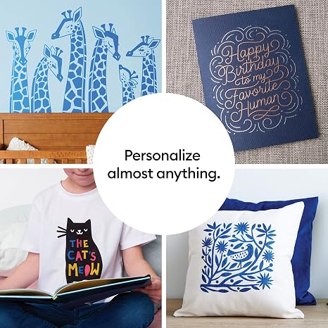 Cricut Explore 3 & Digital Content Library Bundle, Vinyl, Includes 30 Images in Design Space App, 2X Faster DIY Cutting Machine for All Crafts, Cuts 100+ Materials, Blue