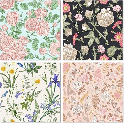 Vista 23 de Papel de manualidades, 24 hojas, 12 diseños, álbumes de recortes, una sola cara de 6 x 6 pulgadas, papel de cartulina, álbumes de recortes, 24