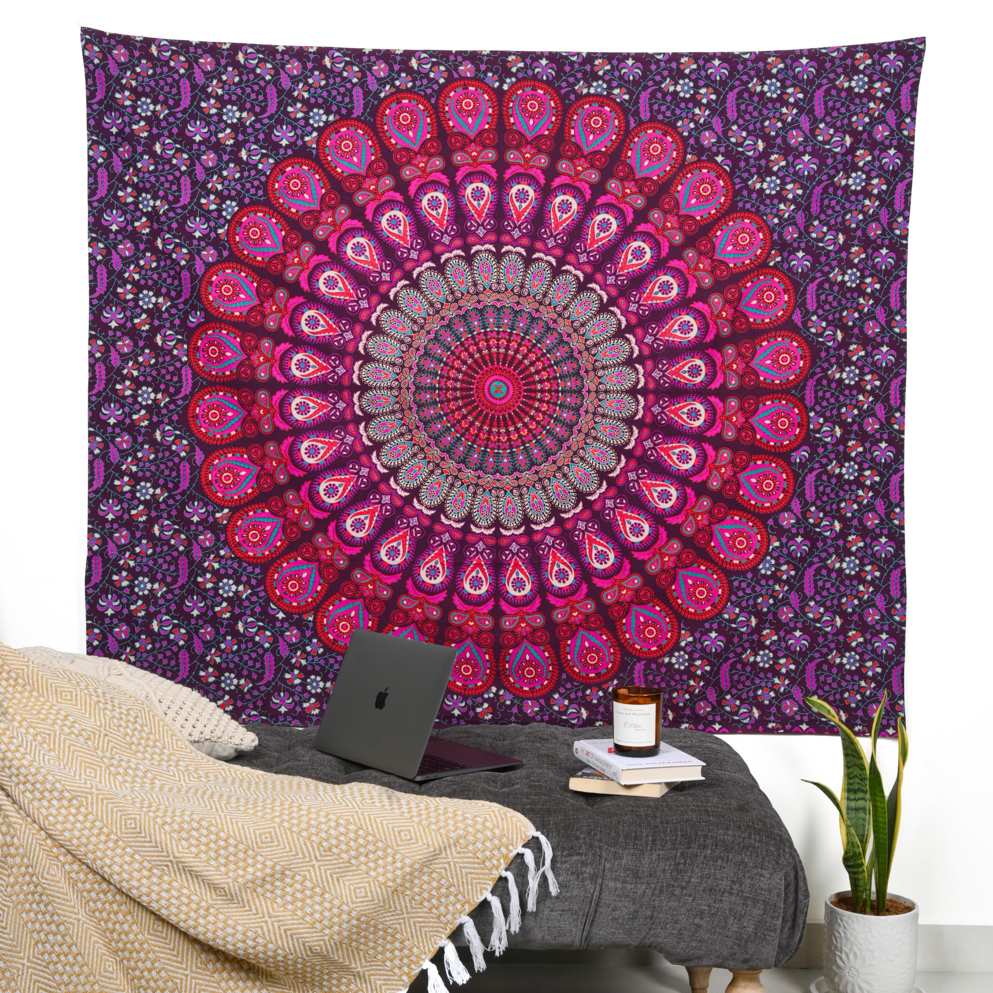 Décoration Chambre étudiante Tapisserie Murale Mandala Bohème 150x130 Cm -  Décoration Psychédélique Pour Chambre Et Salon Décoration Bohème  Psychédélique, image size:2000x2000