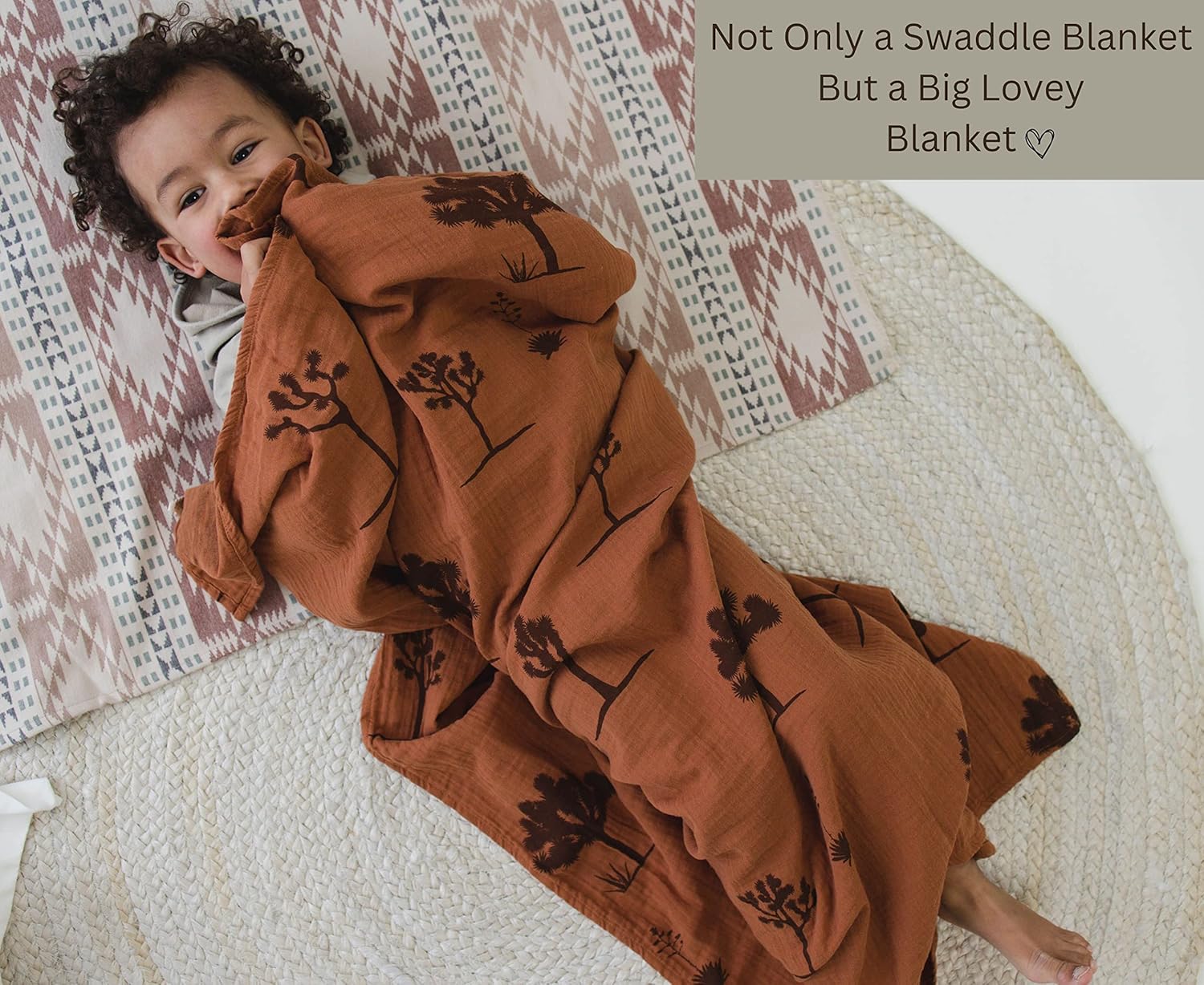 Leyl&Ari Muslin Swaddle Blanket | 100% Organic Cotton Receiving Wrap (Joshua Tree Set)