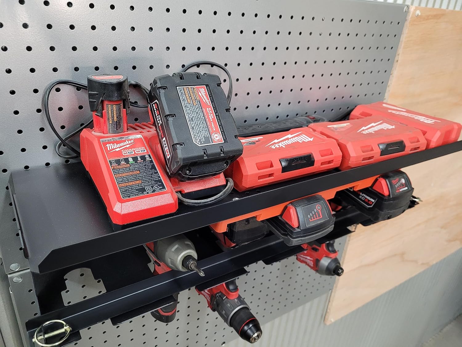 Ultimate Power Deck 4 Slot Cordless Power Tool Storage Shelf for Work Trucks Vans and Jobsite Trailers