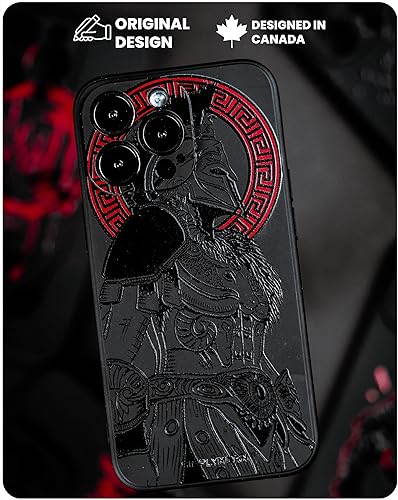 Miniatura 5 de SIMPLYMDRN Funda para iPhone 13 Pro Max brillante a prueba de golpes de la serie delgada para hombres, 6.7 pulgadas 2021, negro (negro gladiador)