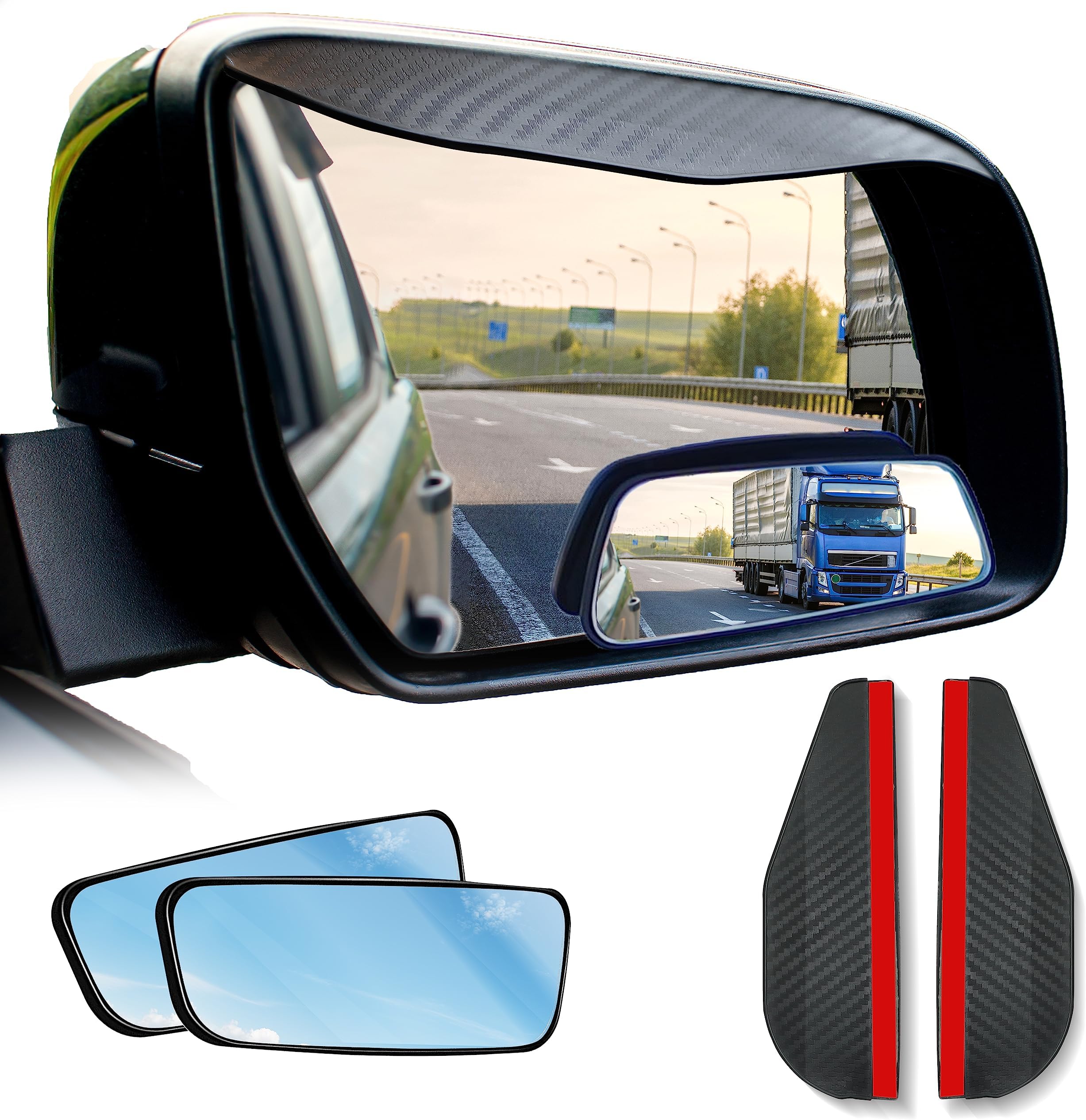 True Line Automotive Blind Spot Mirrors 2 Pack 2" Round HD Convex Blind Spot Car