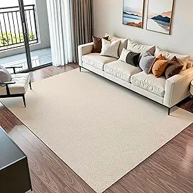 Tapete Sala Quarto Escritório Grande 2,00m X 2,50m Antiderrapante Emborrachado 100% Algodão Boho Chevron Decorativo Rústico Lavável Resistente Não Desbota (Bege)