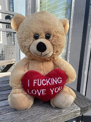 Miniatura 4 de Lindo oso de peluche con texto en inglés "I Effing Love You" para novia y novio, divertido oso de peluche para el día de San Valentín para él y