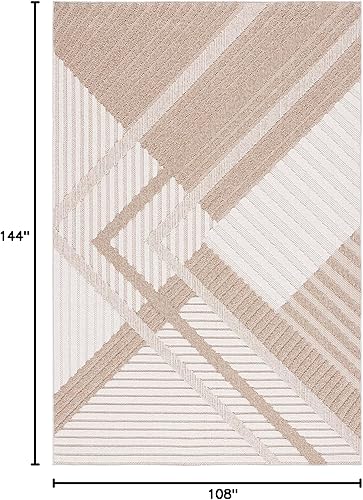 Miniatura 2 de Safavieh Global Collection GLB220B - Alfombra de 9 x 12 pies, color beige claro, impermeable, lavable, para interiores y exteriores, para patio