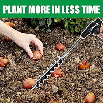 Auger Drill Bit Planting Hole Bulb Bedding Digging Post Hole Planting Tool 3 4 Shaft Auger Hole Digger Replacement Auger Bits Earth Auger Digging Bit